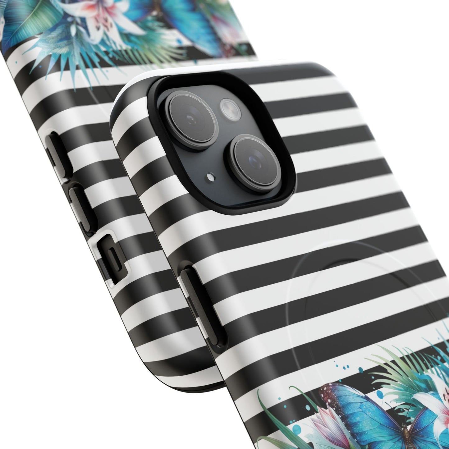 Wings of Wonder Tough iPhone Magnetic Case, Stylish Protection, Durable iPhone Cover, Butterfly Design Gift, Floral Case,Trendy Tech Accessory.
