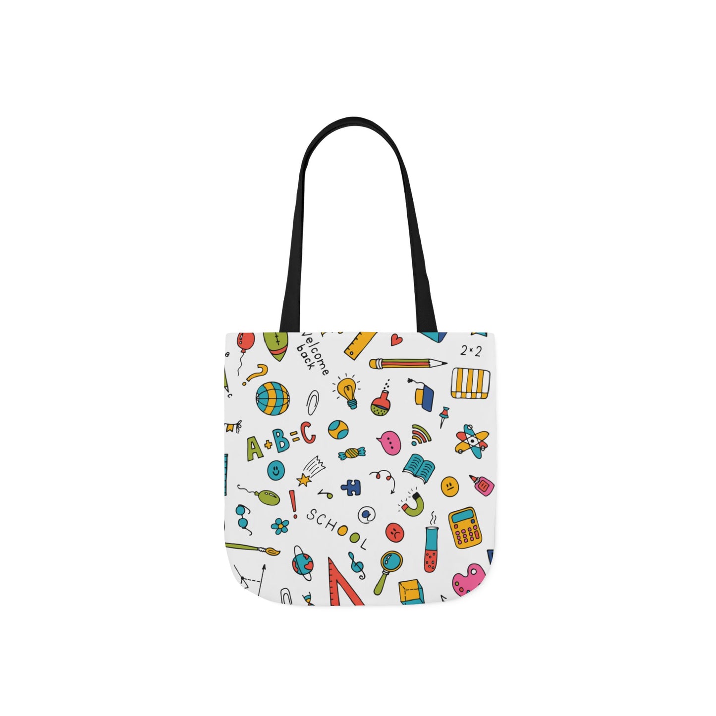Personalized Classroom Couture Composition Book Inspired Canvas Tote Bag with Colorful Straps, Cute School Bag, Eco-Friendly Tote, Back to School Shopping Bag, Teacher Gift Idea