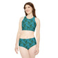 Turquoise Tropical Bliss Sporty Bikini Set (AOP)