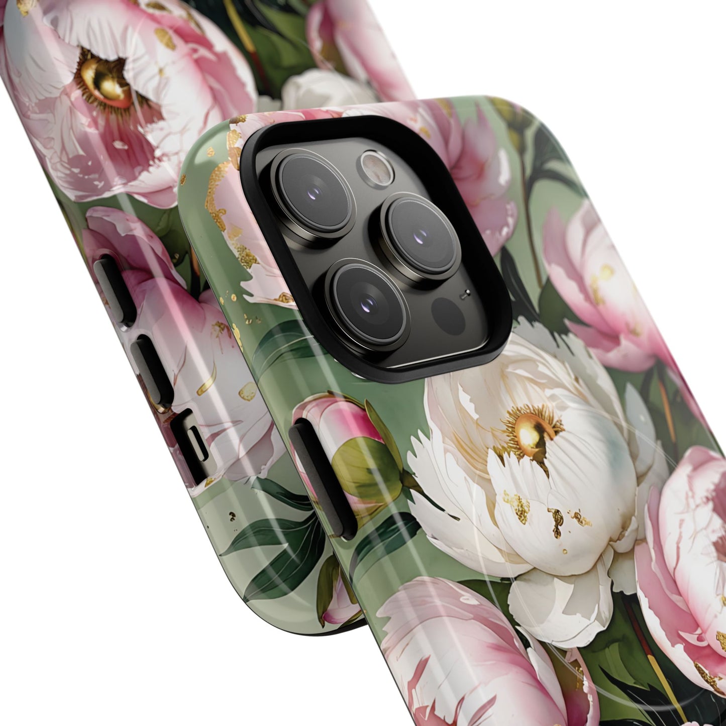 Floral Peonies Tough Magnetic Phone Cases, Durable Floral Phone Cover, Chic Flower Case, Stylish Phone Protector, Gift for Her