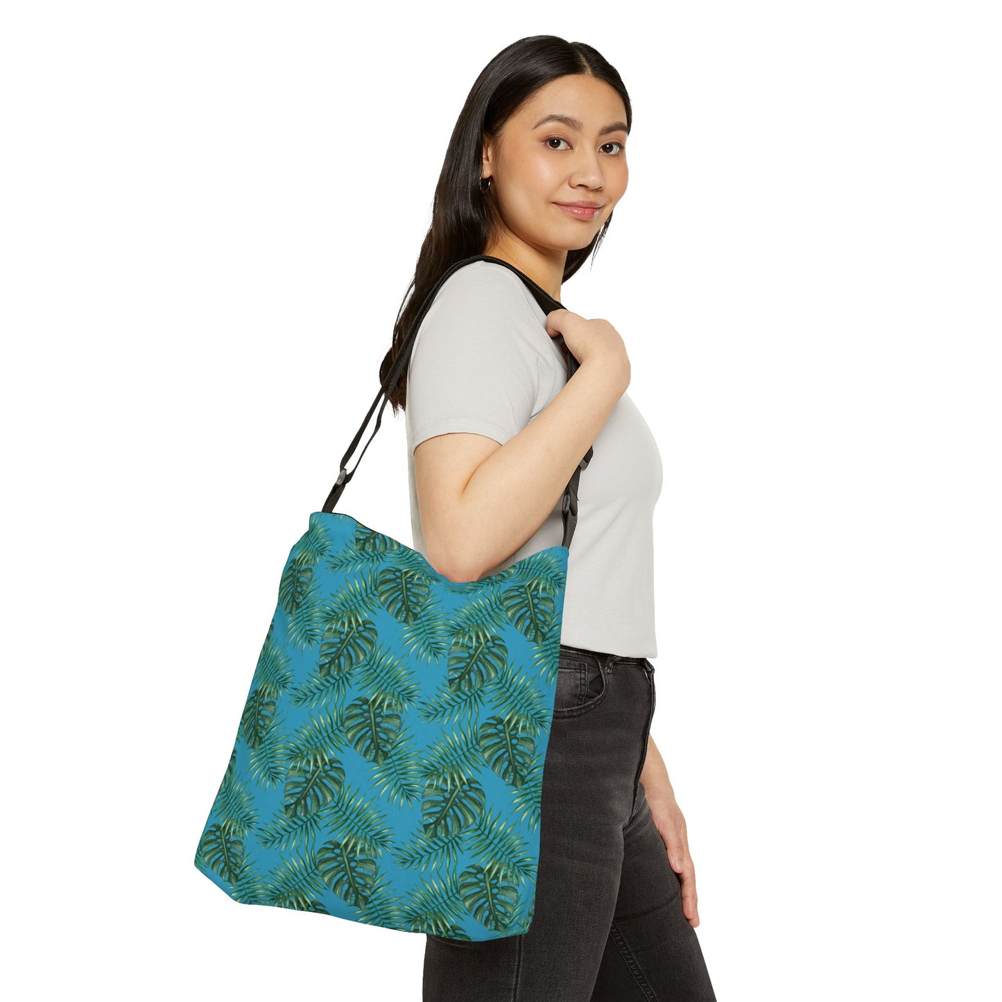 Turquoise Tropical Bliss Adjustable Tote Bag (AOP)