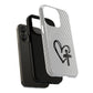 Tough Magnetic Phone Case with Heart & Cross Design, Durable Phone Cover, Unique Gift for Her, Stylish Accessory, Everyday Use