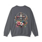 Faith and Floral Cross Unisex Heavy Gildan Blend™ Crewneck Sweatshirt.