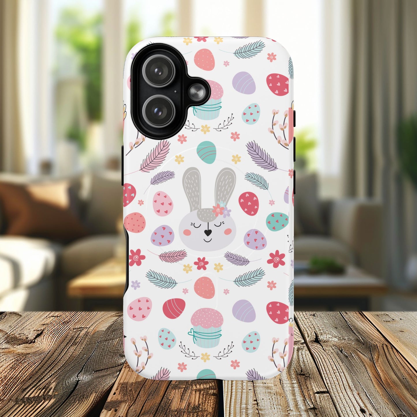 Cute Easter Bunny iPhone Case, Tough Magnetic Phone Cover, Spring Gift, Durable iPhone Accessory, Adorable Easter Decor