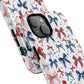 Patriotic Coquette Tough iPhone Magnetic Case, Stylish Gift for Her, Summer Celebrations, Cute Bow Design