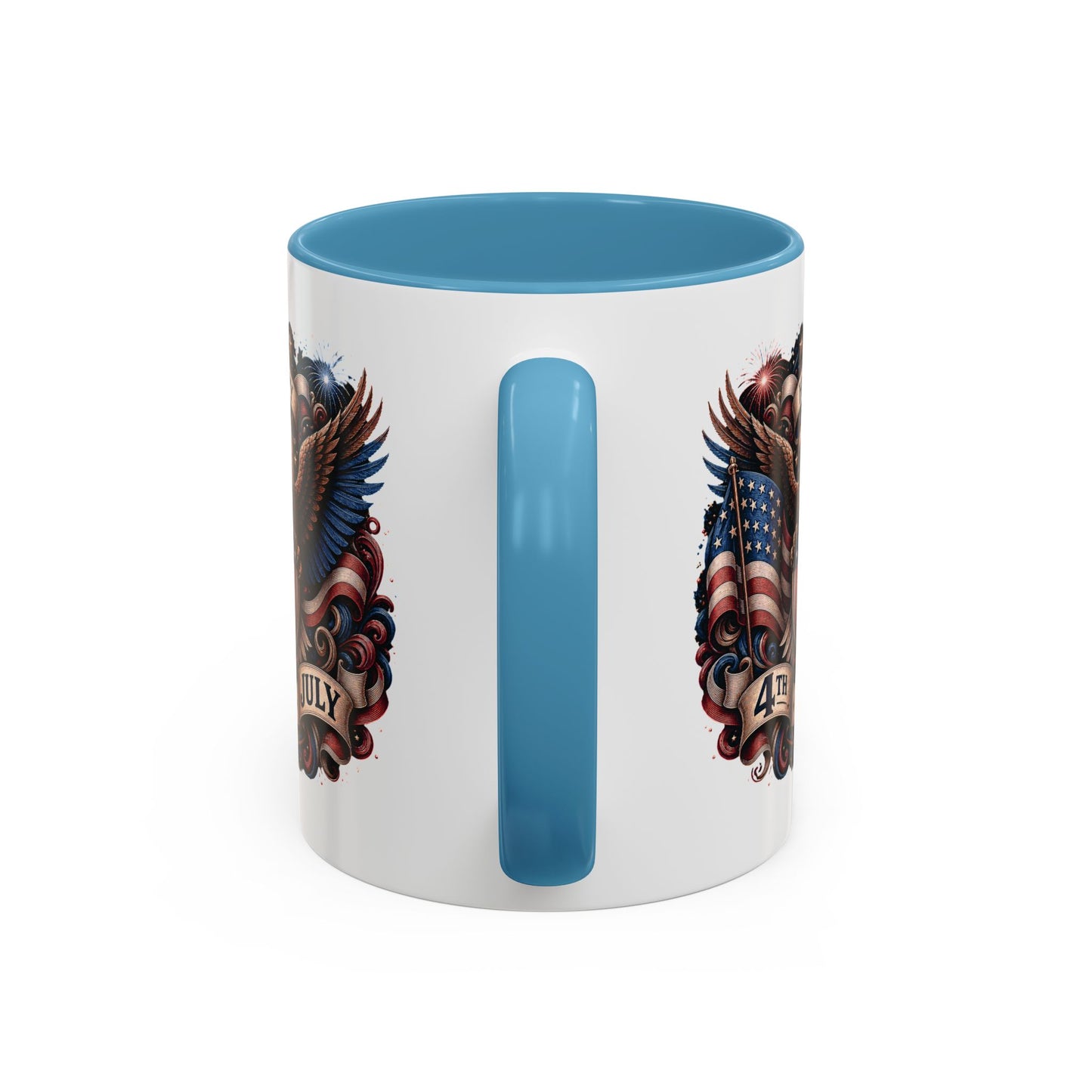 4th of July Eagle Coffee Mug — Patriotic American Flag Accent Mug (11/15oz)