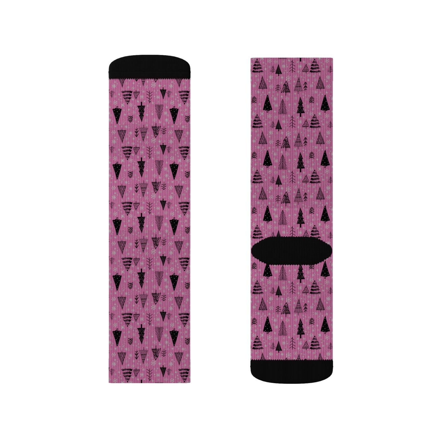 Winter Wonderland Pink Sublimation Socks - High-Quality Comfort with Stylish Sublimated Print