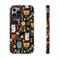 Whimsical Feline Garden iPhone and Samsung Tough Phone Cases,