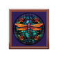 Stained Glass Dragonfly Jewelry Box — Floral Keepsake Box