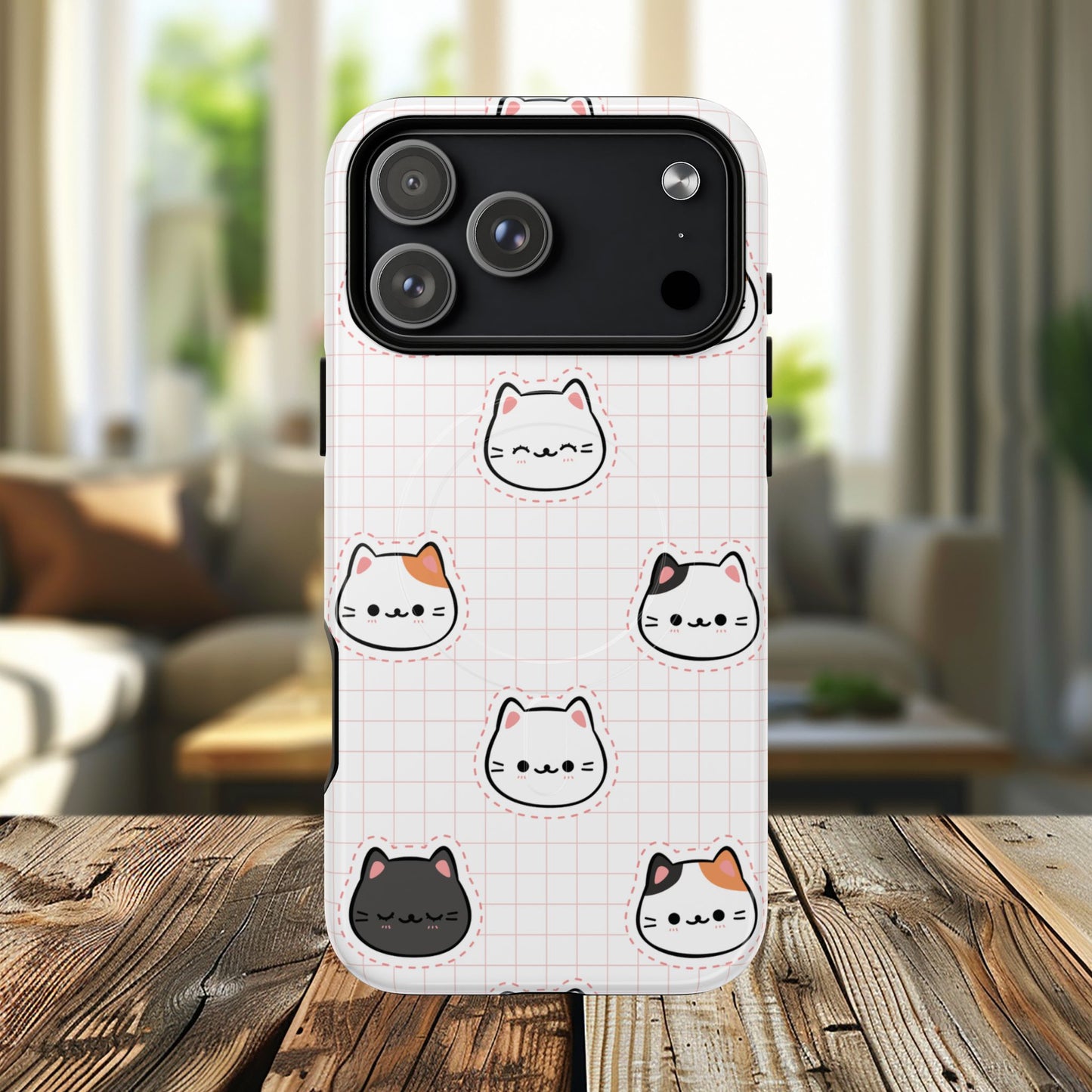 Cute Cat Tough Magnetic Case, iPhone Cover, Cat Lover Gift, Cute Cat Accessories, Pet-Themed iPhone Case