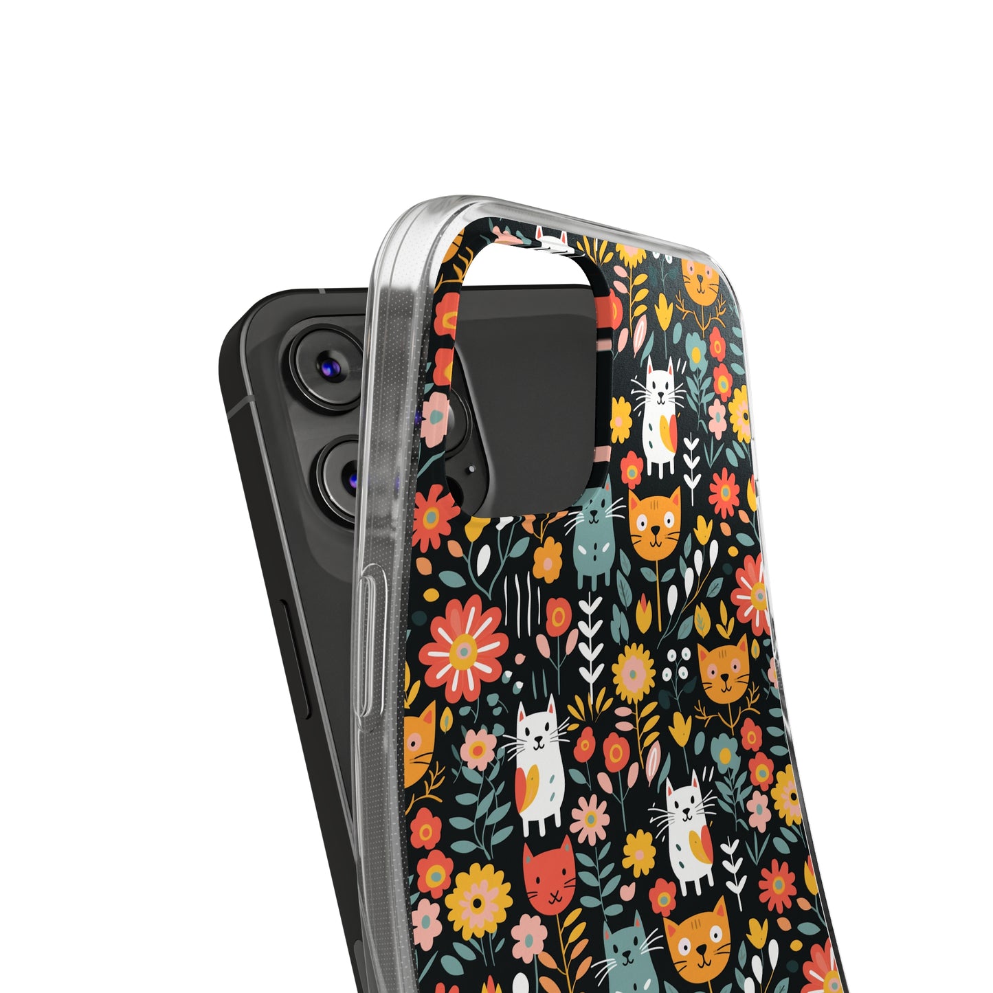 Whimsical Feline Garden Soft iPhone, Google and Samsung Cases