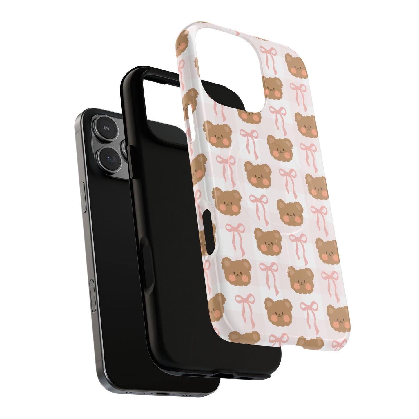 Cute Bear Pattern Magnetic Phone Case, Durable Animal Design, Gift for Kids, Trendy Case for iPhone, Cute Phone Accessory