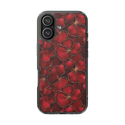Velvet Petal Noir Floral Petal Clear Impact-Resistant iPhone and Samsung Case.