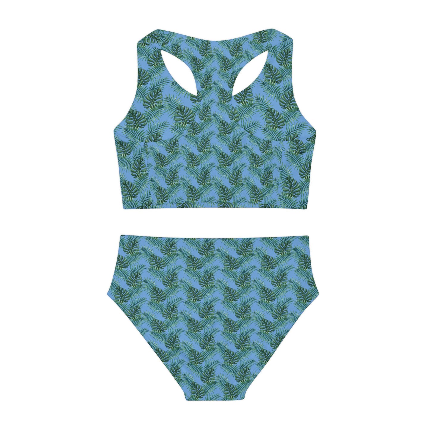 Blue Tropical Bliss Girls Two Piece Swimsuit (AOP)- (PY)