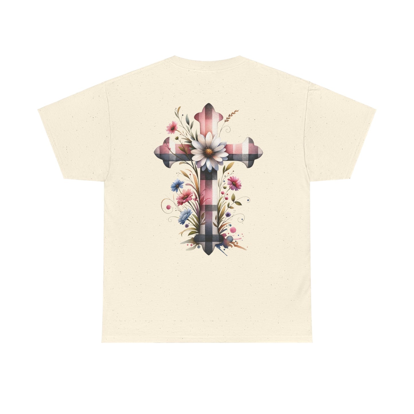 Faith and Floral Cross Unisex Heavy Cotton Tee