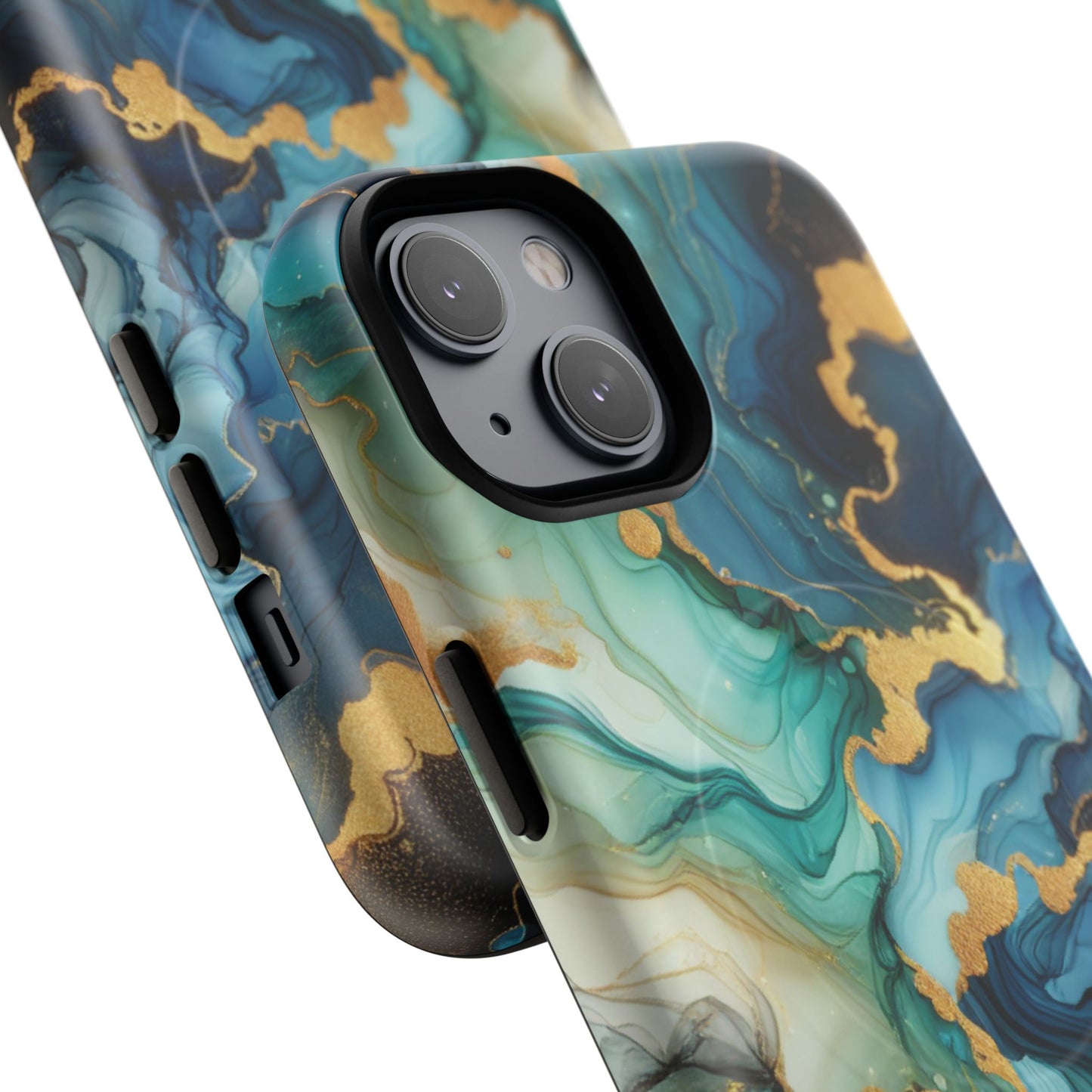 Ocean Quartz Luxe Marble Pattern Tough Magnetic iPhone Case, Phone Accessories, Luxury Gift, Durable iPhone Cover, Unique Design for iPhone Users.