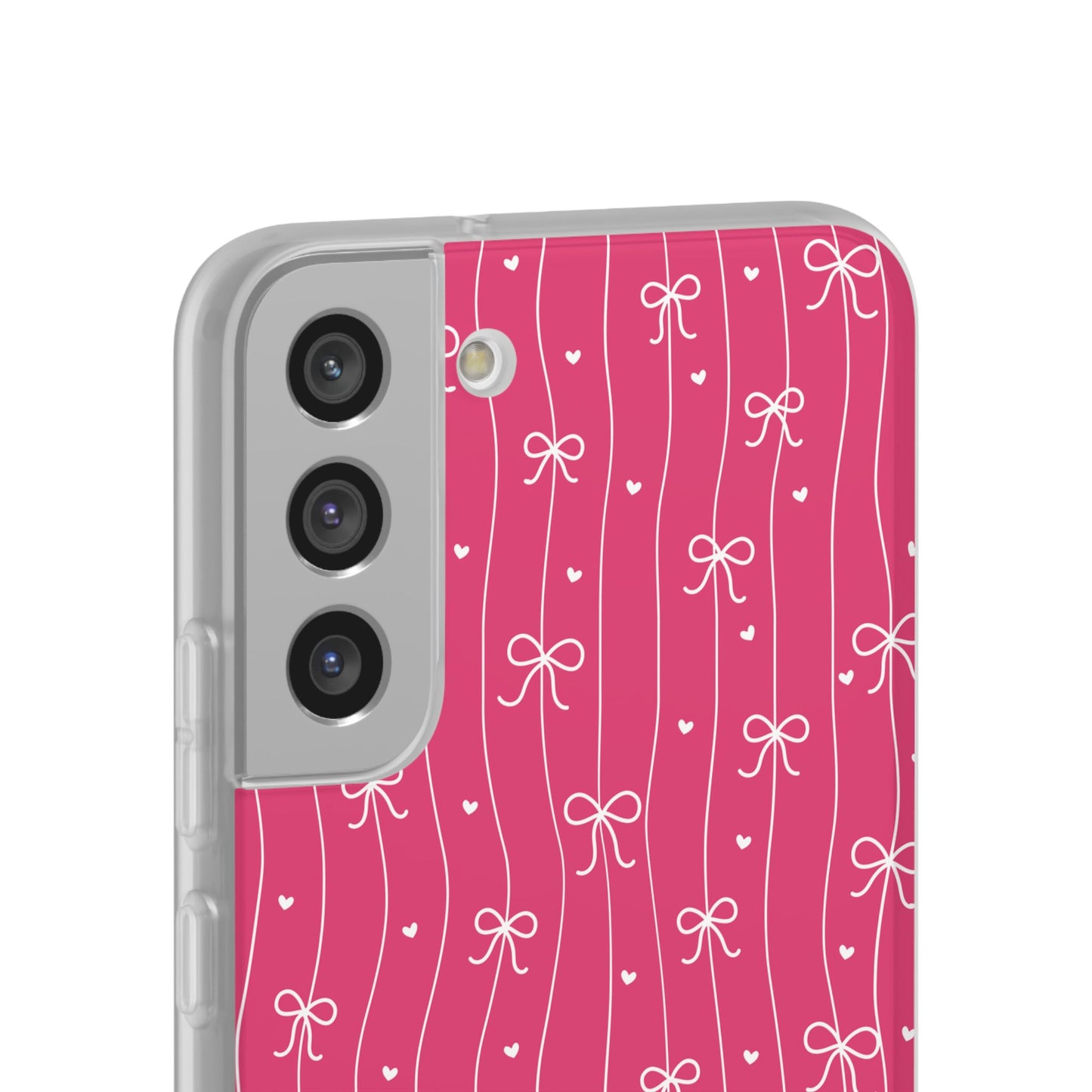 Personalized Pink Bow Coquette Slim Flexi iPhone and Samsung Cases — Custom Name or Affirmation