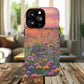 Floral Sunset Phone Case, Tough Magnetic Cases for iPhone, Nature Lover Gift, Durable Protection, Eco-Friendly Phone Accessory