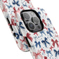 Patriotic Coquette Tough iPhone Magnetic Case, Stylish Gift for Her, Summer Celebrations, Cute Bow Design