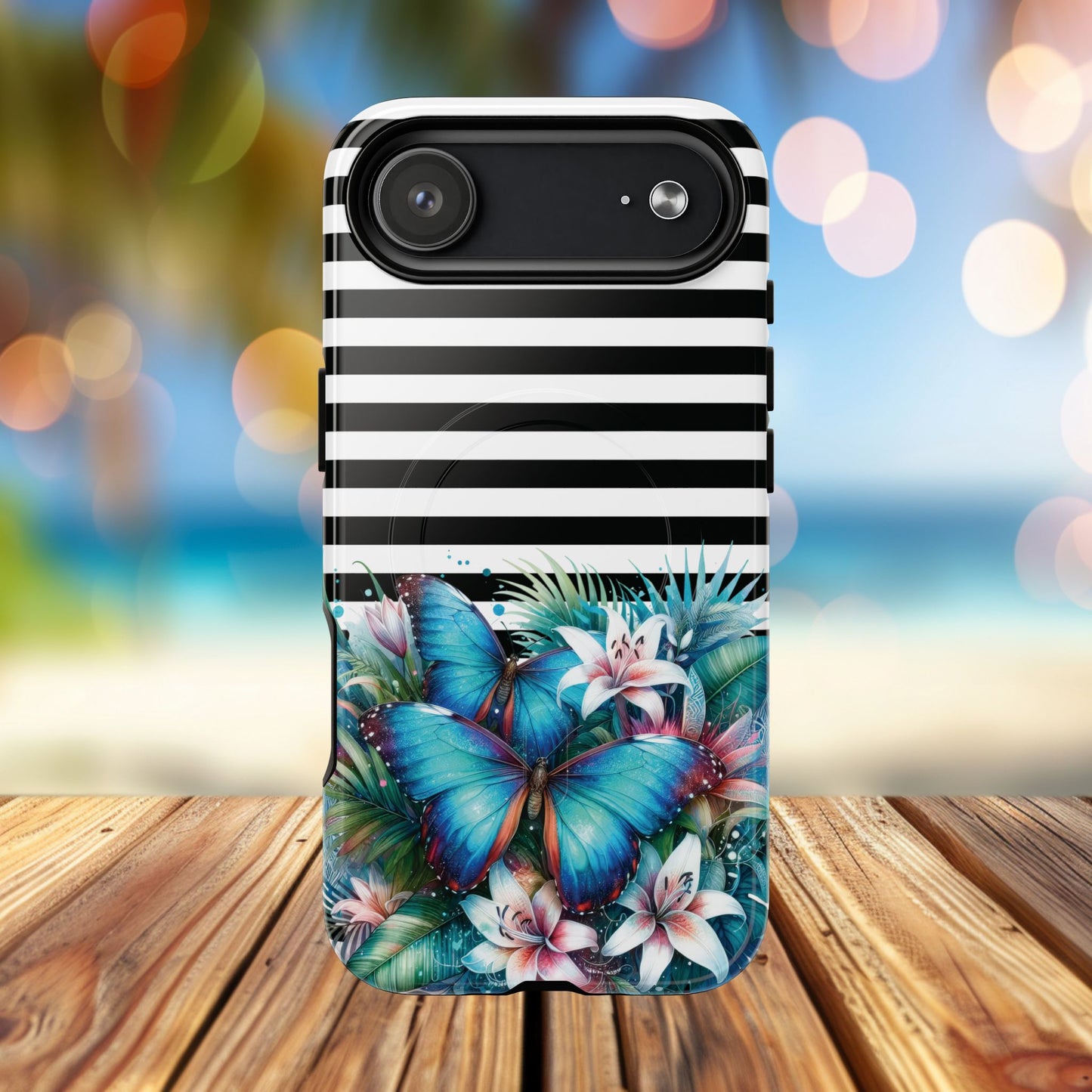 Wings of Wonder Tough iPhone Magnetic Case, Stylish Protection, Durable iPhone Cover, Butterfly Design Gift, Floral Case,Trendy Tech Accessory.