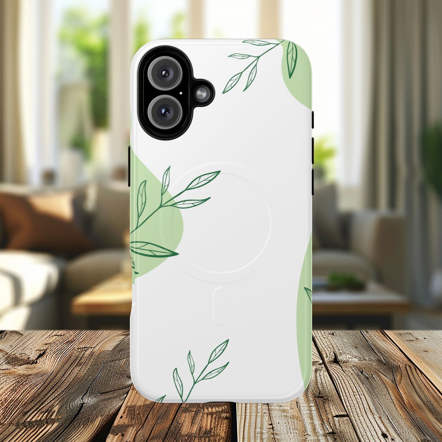 Stylish Tough iPhone Magnetic Cases with Leaf Design, iPhone Protection Cases, Greenery iPhone Covers, Eco-Friendly iPhone Accessories, Gift for Her.