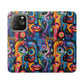 Psychedelic Visions Vibrant Art Flip iPhone and Samsung Phone Case - Colorful Faces Design for Phone Protection
