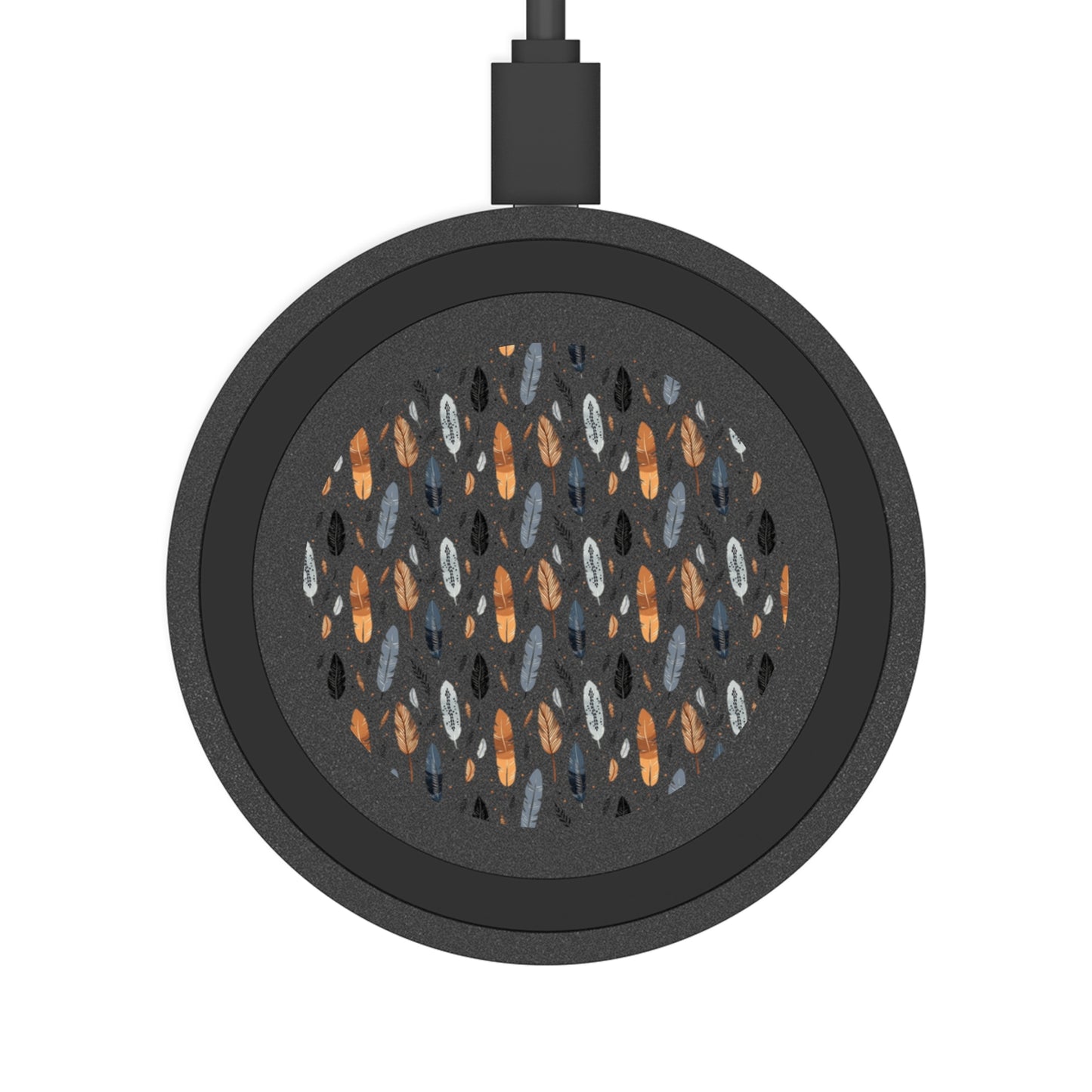 Whispering Feathers Quake Pattern Wireless Charging Pad - Stylish & Functional Tech Accessory