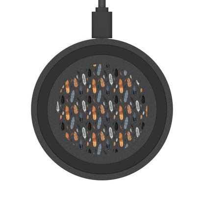 Whispering Feathers Quake Pattern Wireless Charging Pad - Stylish & Functional Tech Accessory