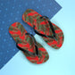 Red Tropical Bliss Flip Flops