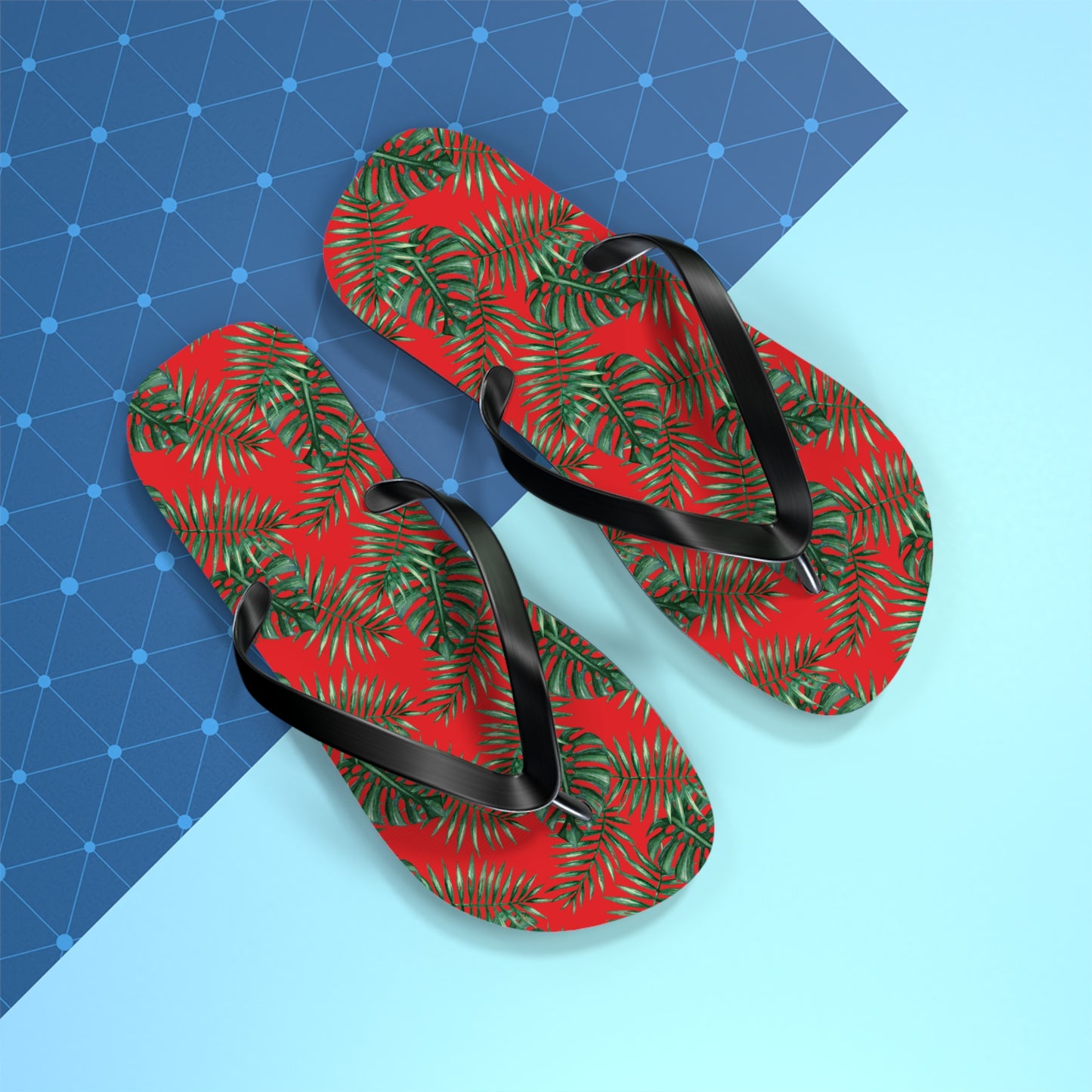 Red Tropical Bliss Flip Flops