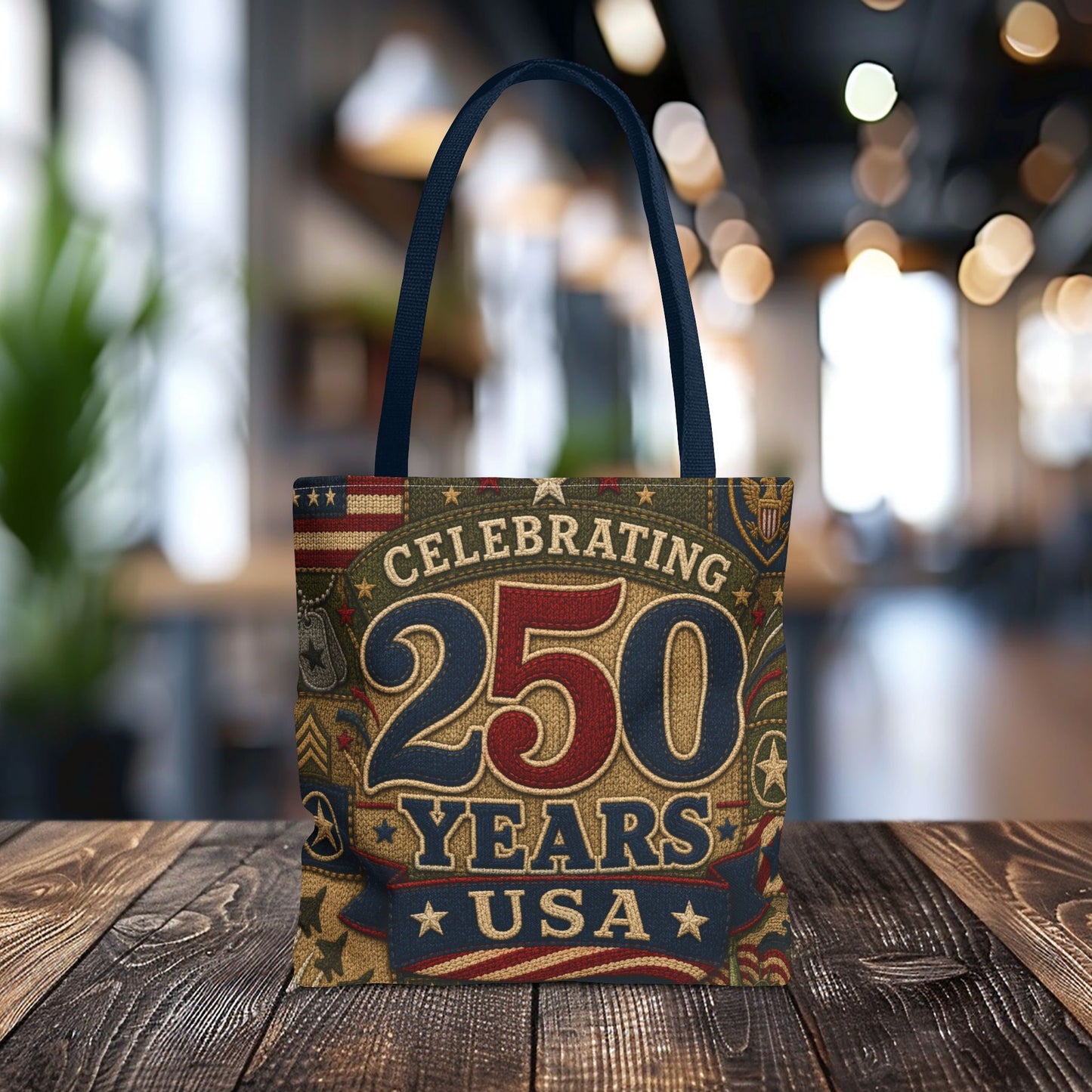 250 Years USA Tote Bag — Patriotic Celebratory All-Over Print Tote