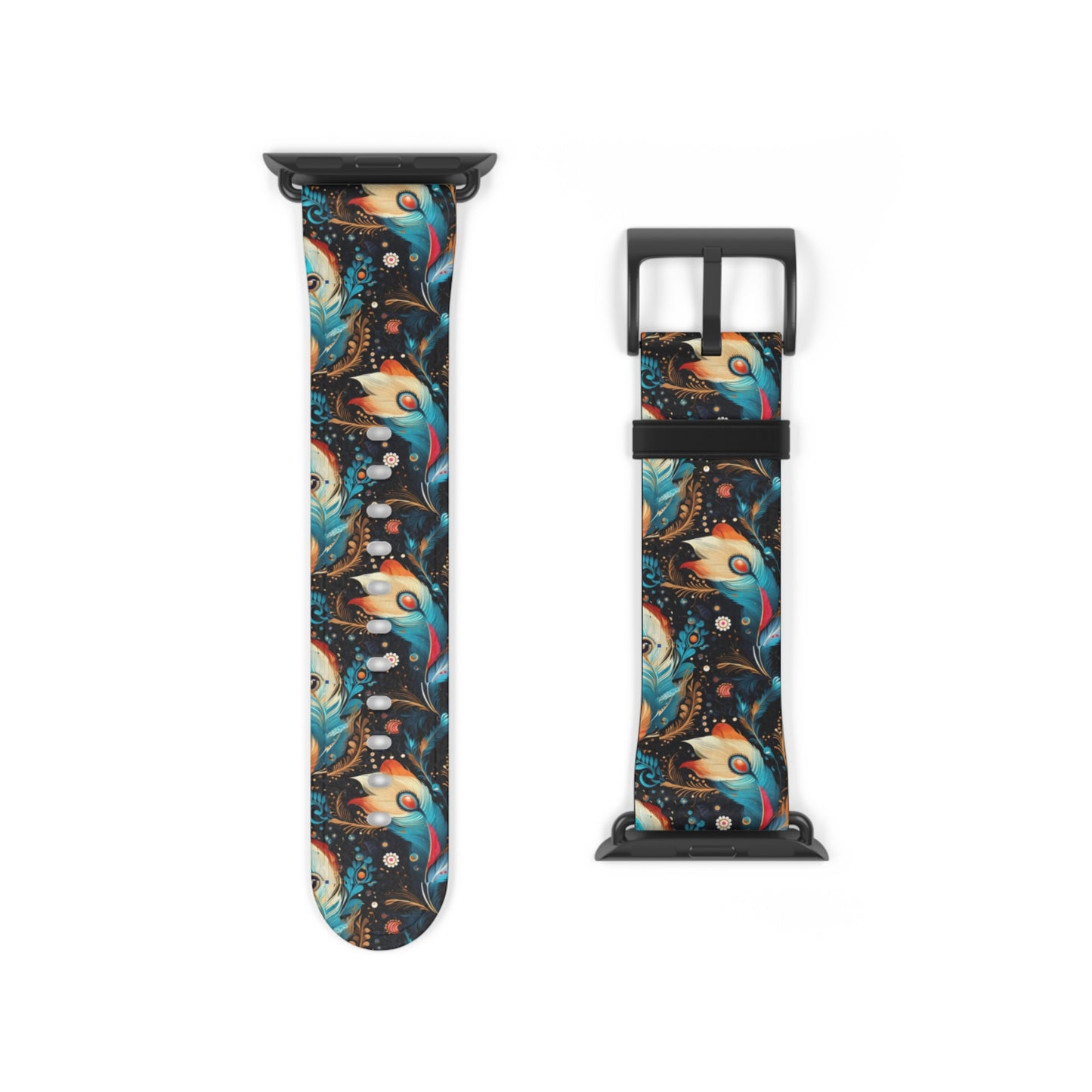 Ethereal Feathers Colorful Design Watch Band - Perfect Gift for Art Lovers,