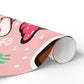 Wrapping Papers - Pink Ginger Bread Holiday Collection - Matte or Glossy Finish - 90gsm Paper