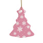 Pink Snowflake Elegance Ceramic Ornaments (1pcs, 5pcs, 10pcs, 20pcs)