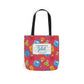Personalized Kawaii Composition Book Inspired Canvas Tote Bag with Colorful Straps, Cute School Bag, Eco-Friendly Tote, Back to School Shopping Bag, Teacher Gift Idea