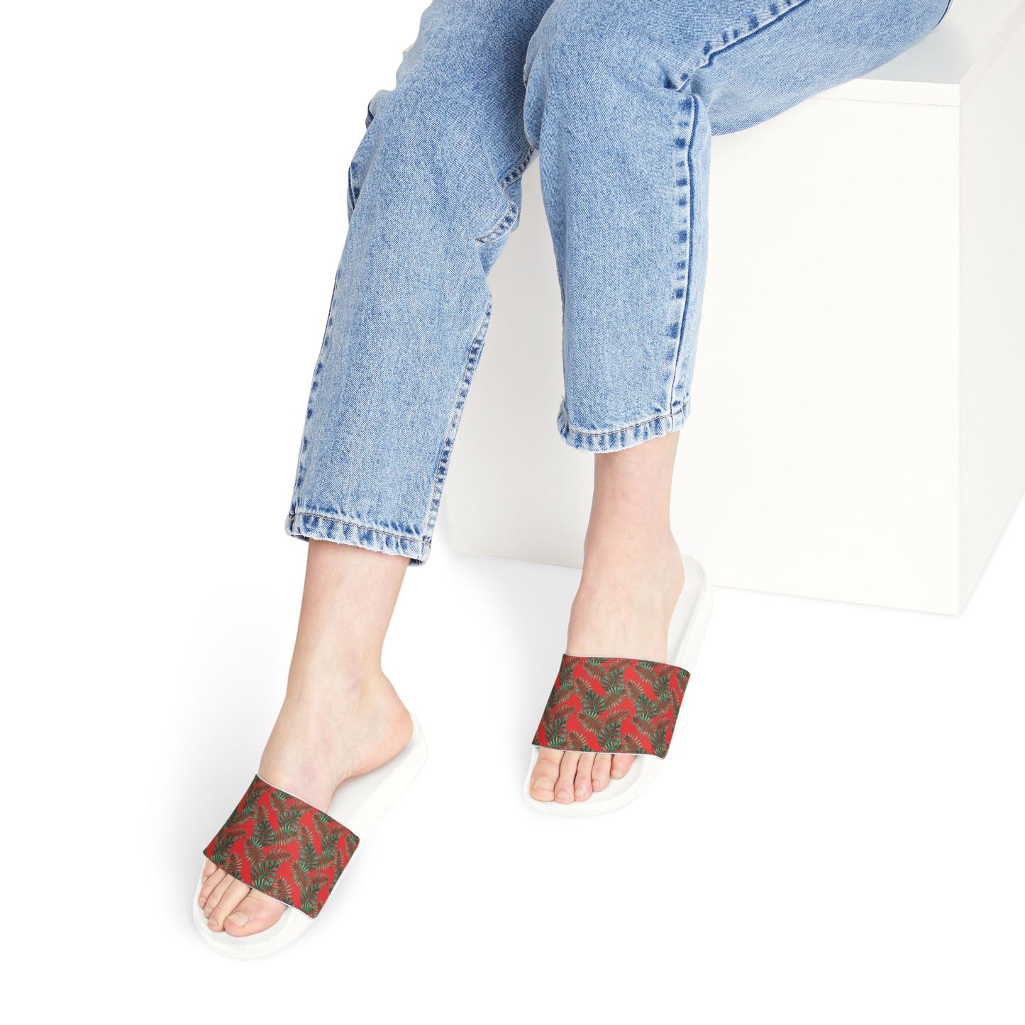 Red Tropical Bliss Women's Removable-Strap Sandals