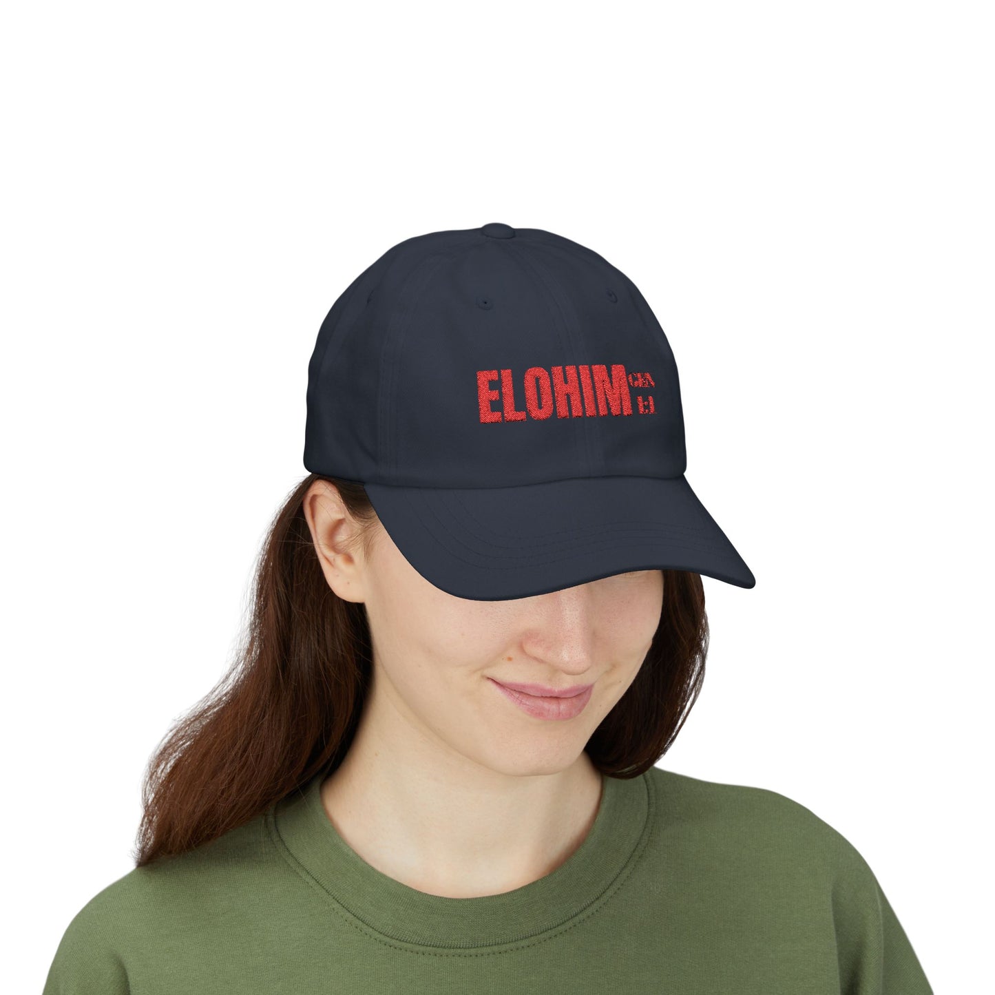 Classic Embroidery Dad Cap with 'ELOHIM, GENESIS 1:1' - Faith-Based Hat, Casual Wear, Gift for Dad, Christian Accessory, Summer Fashion
