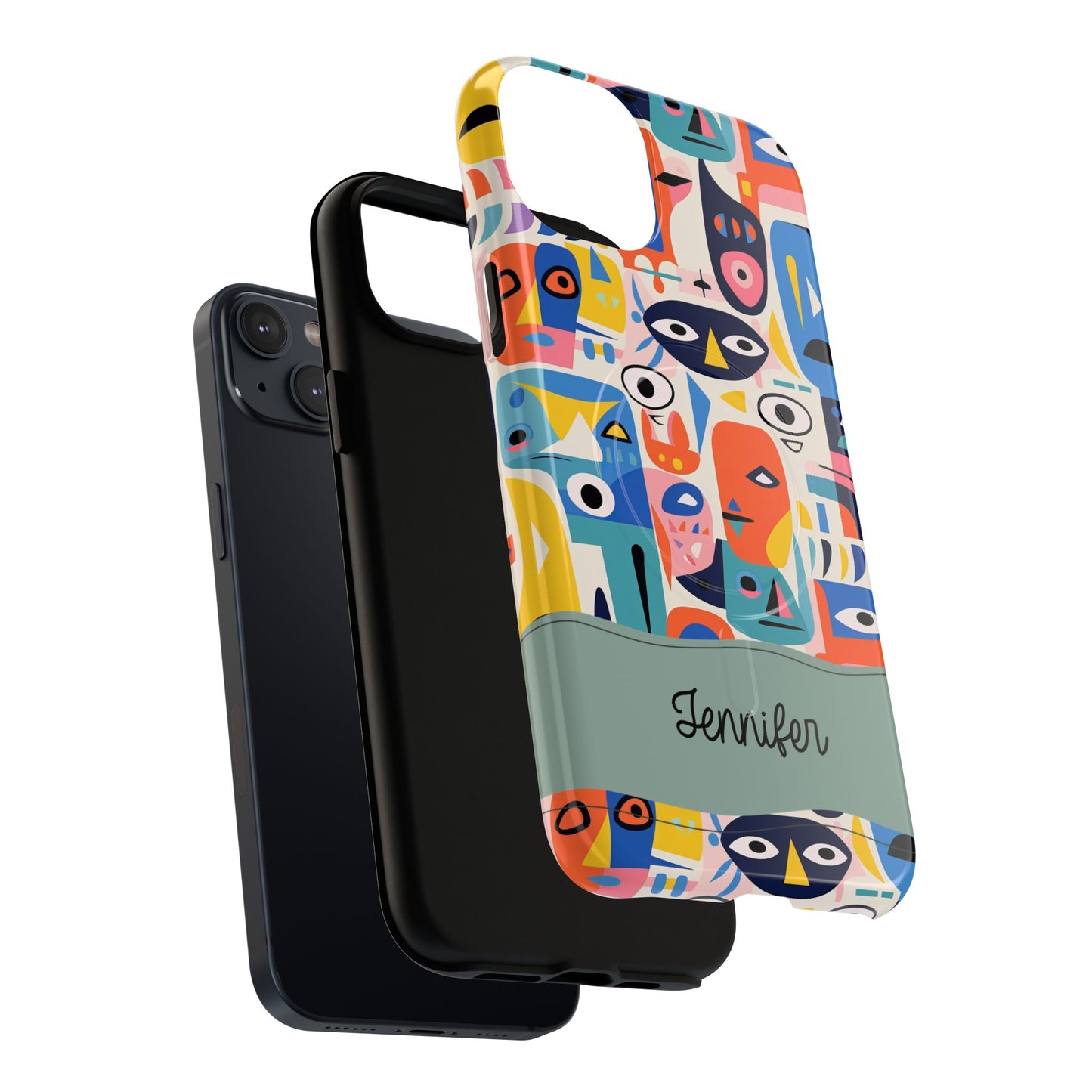 Personalized Vibrant Phone Case,  Magnetic iPhone Cover, Colorful Abstract Protection, Trendy Gift, Unique Tech Accessory, Art Phone Case