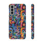 Psychedelic Visions Phone Case with Card Holder - Colorful and Stylish Design for Creatives
