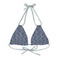 Purple Tropical Bliss Strappy Triangle Bikini Top (AOP)- (PY)