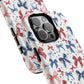 Patriotic Coquette Tough iPhone Magnetic Case, Stylish Gift for Her, Summer Celebrations, Cute Bow Design