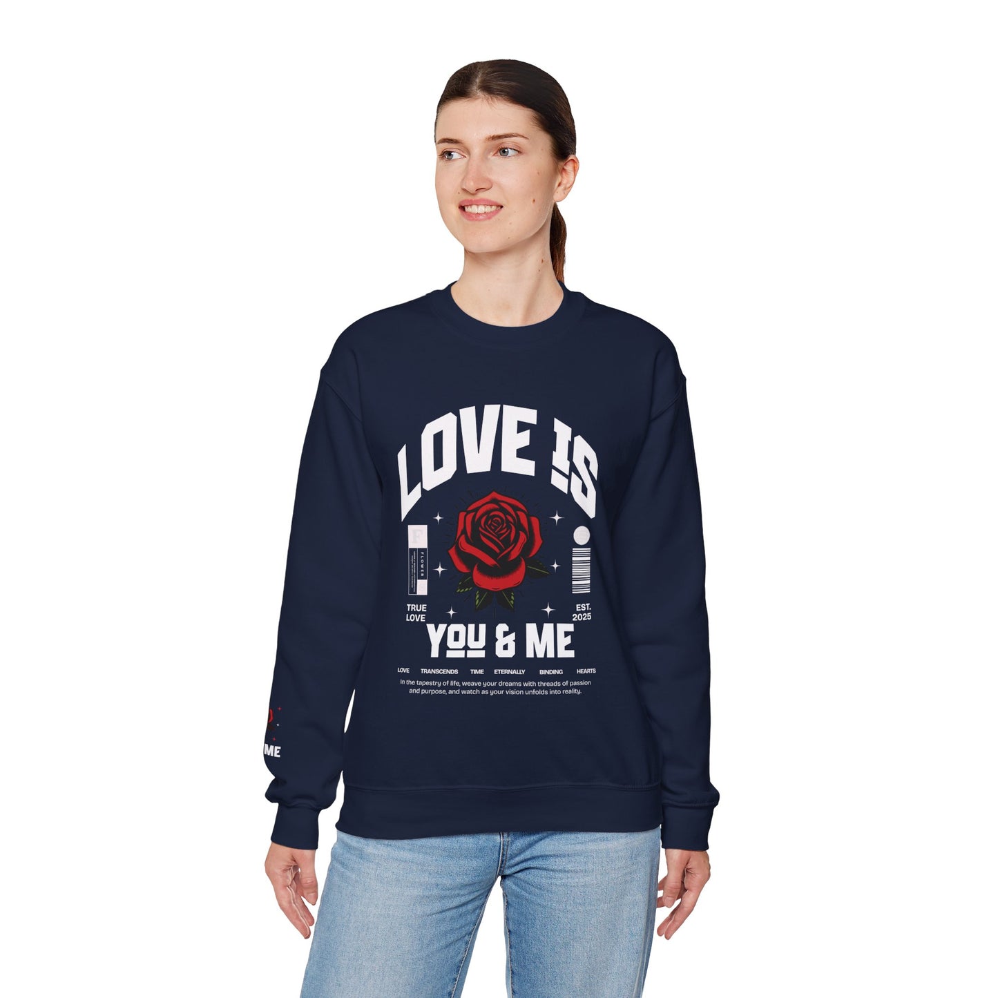 You and Me Unisex Heavy Gildan Blend™ Crewneck Sweatshirt.