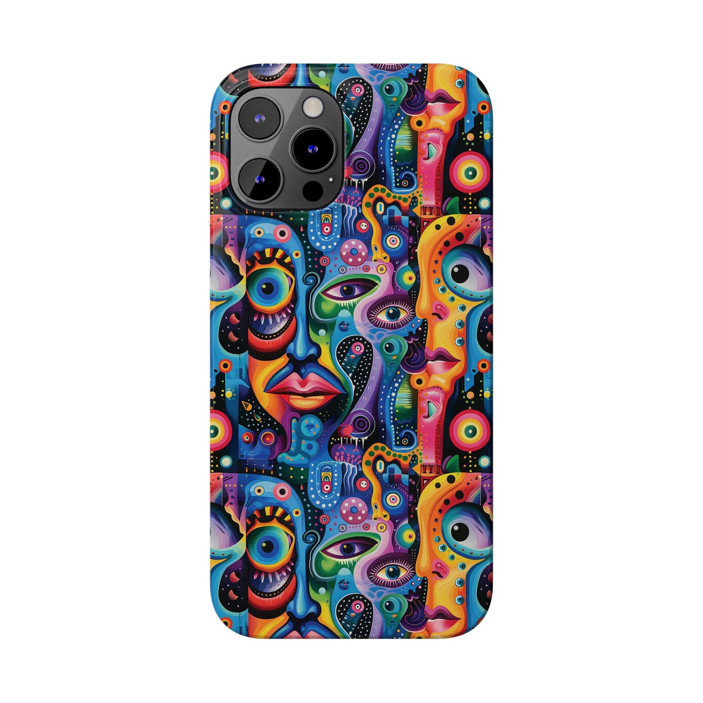Psychedelic Visions Slim iPhone Case - Vibrant Design for Artistic Souls
