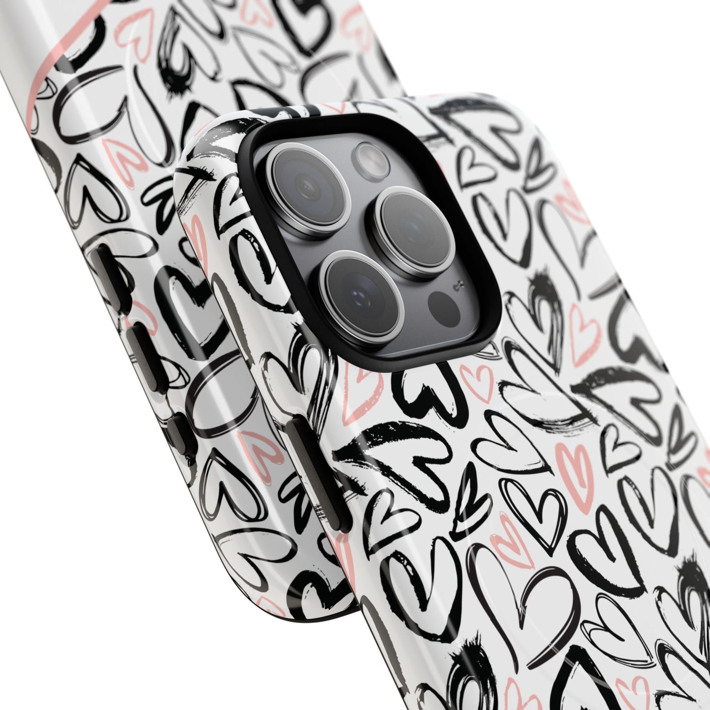 Heart Scribbles Tough Magnetic MagSafe®Case - Cute, Stylish, Gifts for Her, Love, Valentine's Day,  iPhone® 13, 14, 15, 16, 17, Pro, Pro Max, Plus Cases.