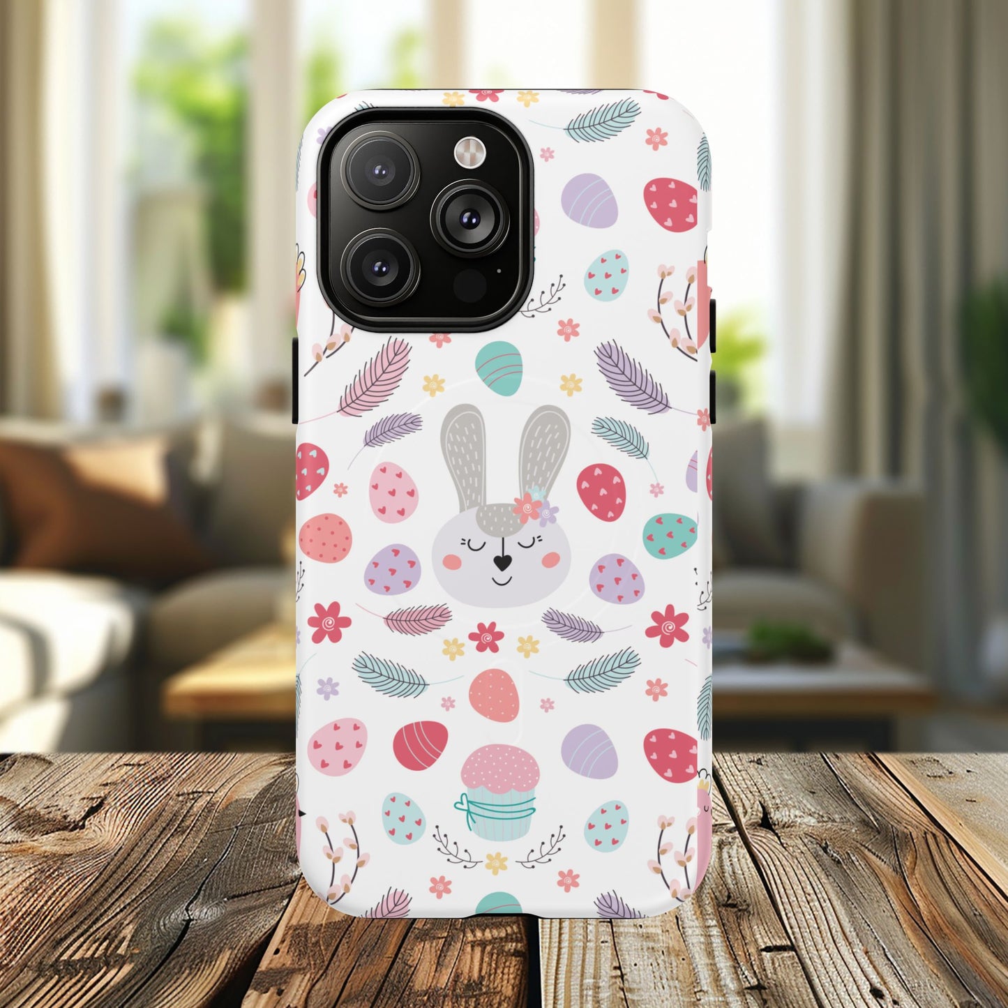 Cute Easter Bunny iPhone Case, Tough Magnetic Phone Cover, Spring Gift, Durable iPhone Accessory, Adorable Easter Decor