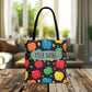 All-Over Apple Print Personalized Tote Bag — Durable Everyday Carry (3 Sizes, 5 Handle Colors)