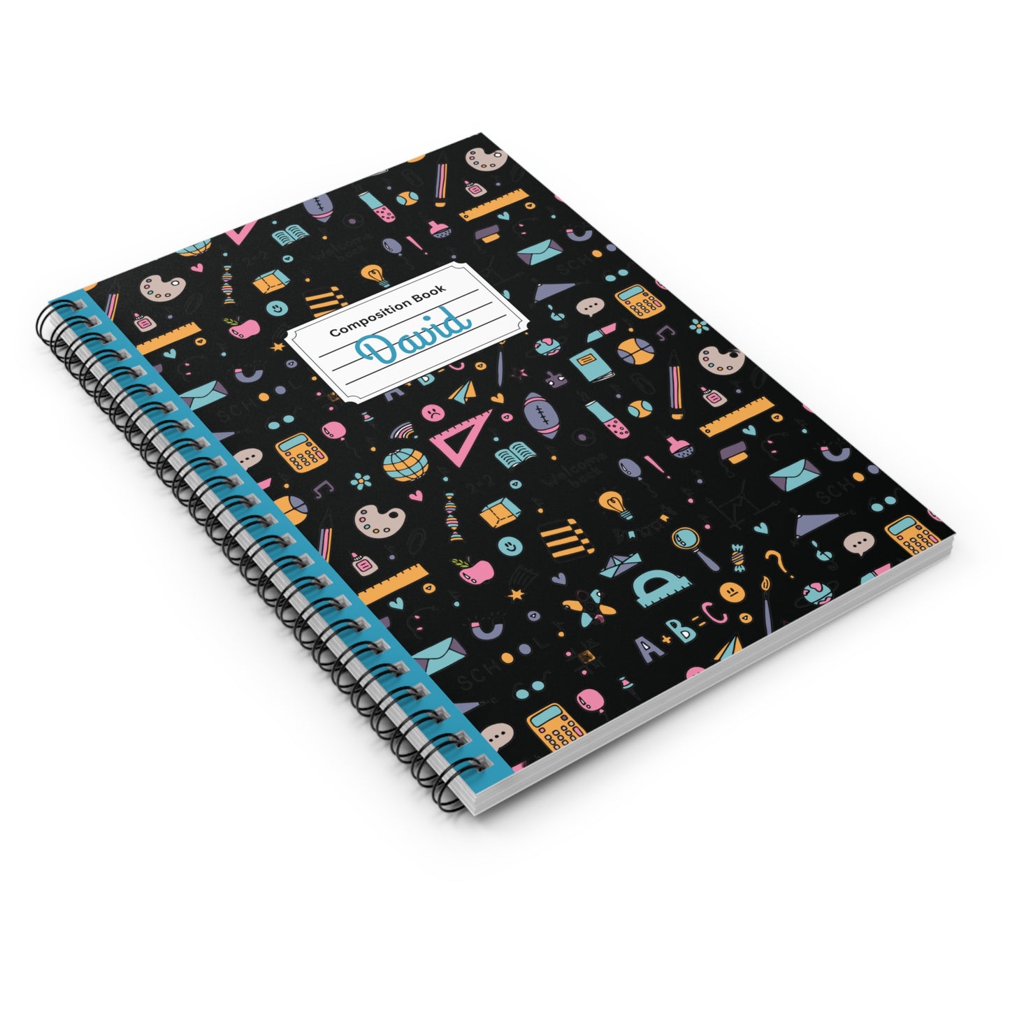Personalized Chalkboard Chic Composition Book Inspired Playful Spiral Notebook - Perfect for School, Journaling, Kids, Teachers, Back to School Gifts