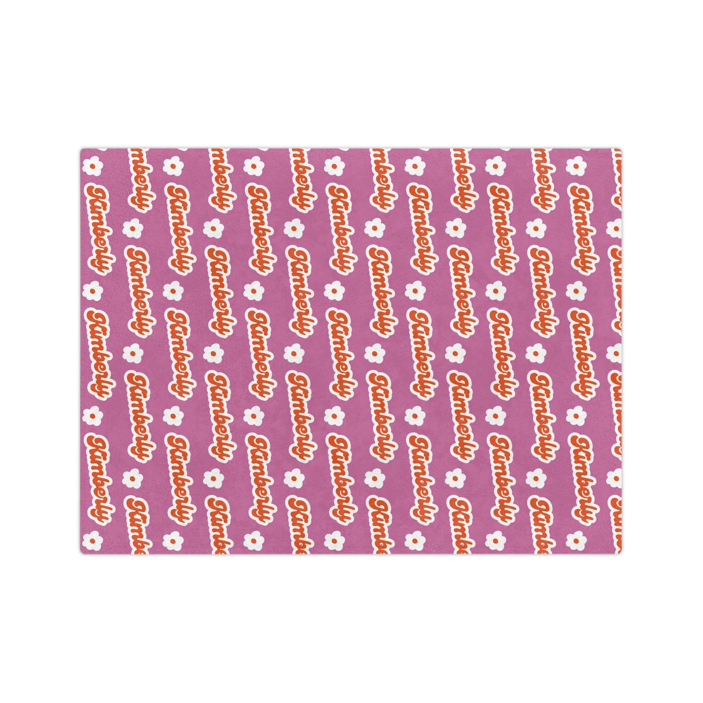 Personalized Name Velveteen Microfiber Blanket — Black Patterned Name Script Cozy Throw