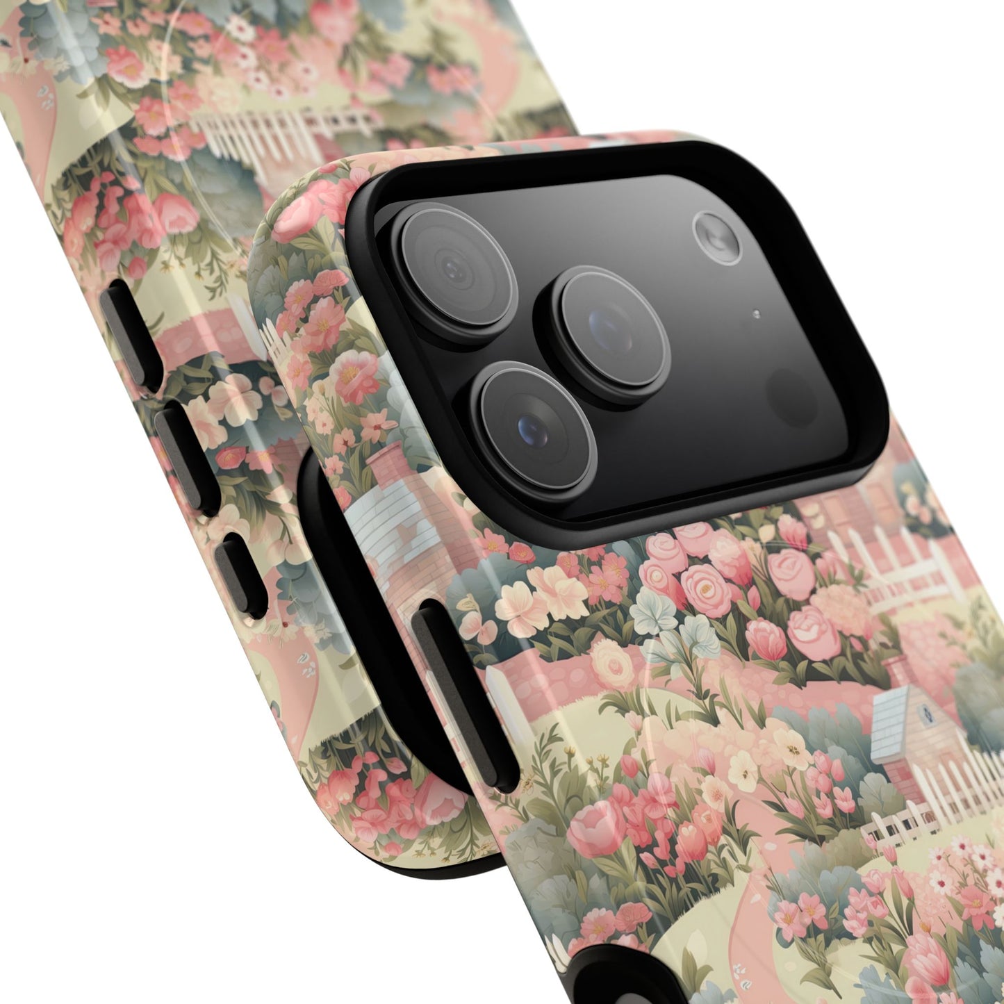 Pastel Garden Haven Tough iPhone Magnetic Case, Durable Protection, Flower Design, Gift for Her, Birthday, ,Phone Accessory, Spring Decor