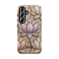 Personalized Lotus Floral Stained Glass Effect Tough Phone Case
